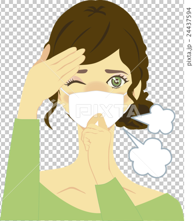 有一個冷的圖像例證的一名婦女 有一個冷的圖像例證的一名婦女 24437594