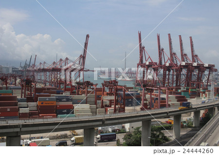 the industrial port with containers 24444260