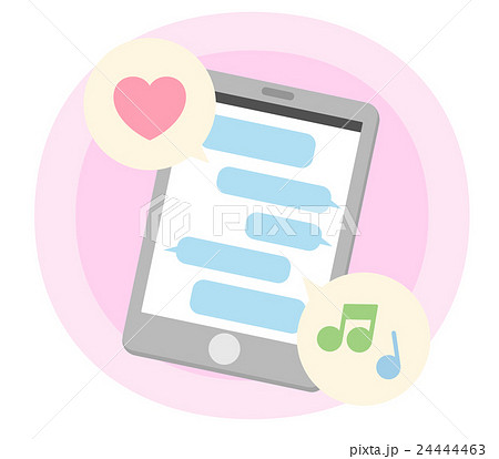 スマートフォン メッセージアプリ Snsポジティブイメージ 背景透過 白背景 ベクターのイラスト素材