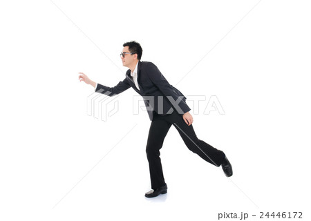 business man running on isolated white background, full length, 24446172