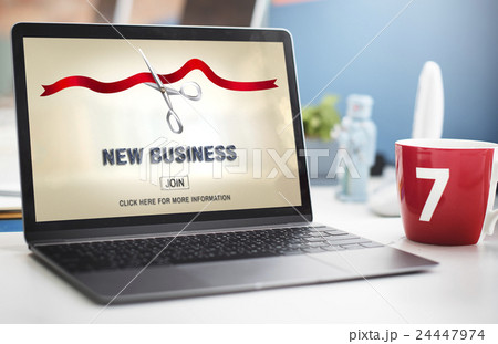 New Business Ribbon Cutting Celebration Event Concept 24447974