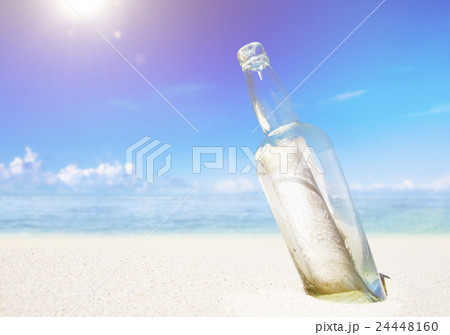 Message in a Bottle on Beach 24448160