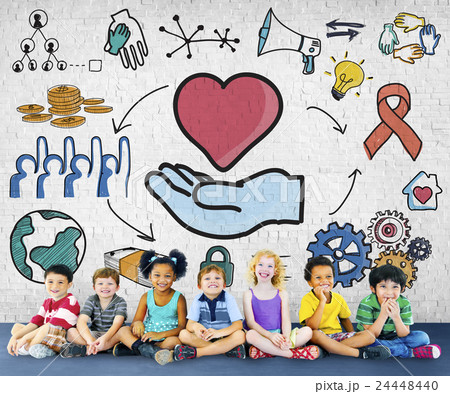 Multi-ethnic group of children Multi-ethnic group of children 24448440