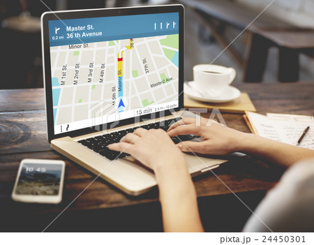GPS Navigation Directions Location Map Concept GPS Navigation Directions Location Map Concept 24450301