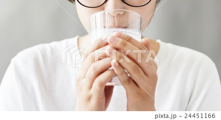 Asian Girl Drinking Milk Beverage Grow Up Relaxation Concept Asian Girl Drinking Milk Beverage Grow Up Relaxation Concept 24451166