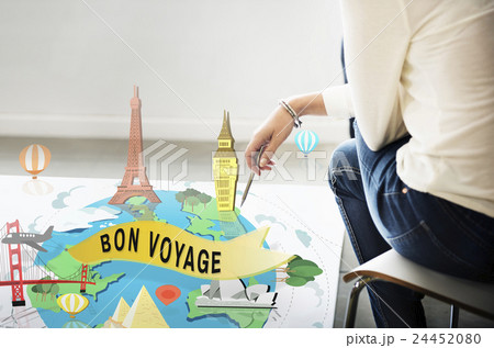 Bon Voyage Farewell Greeting Journey Travel Trip Concept 24452080