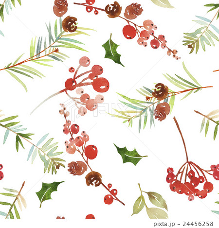 Watercolor seamless Christmas pattern 24456258