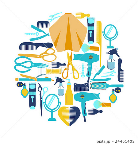 Collection silhouette of Haircutting tool Collection silhouette of Haircutting tool 24461405