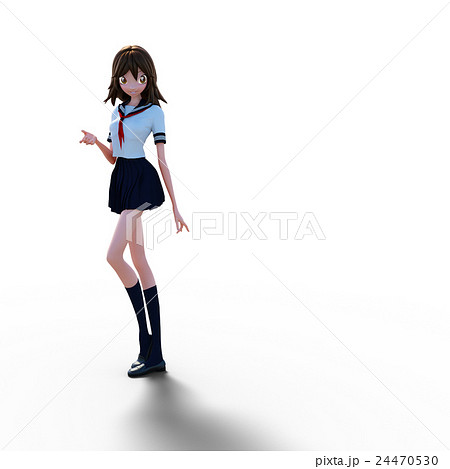 ポーズするアニメ調女子学生 Perming3dcg イラスト素材のイラスト素材 ポーズするアニメ調女子学生 Perming3dcg イラスト素材のイラスト素材