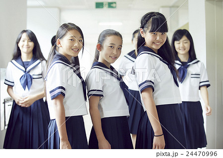 放課後 女子中学生の写真素材