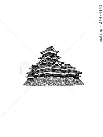 国宝松本城の切り絵風イラストのイラスト素材 24474141 Pixta