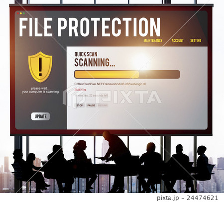 Data File Protection Firewall Malware Removal Concept 24474621