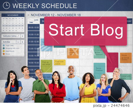 Start Blog Blogging Social Media Online Concept 24474646