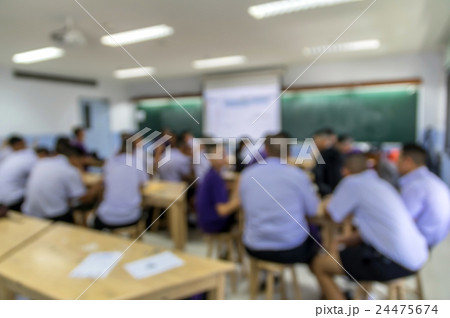 Abstract blurred photo of teacher and study in class room, education concept 24475674