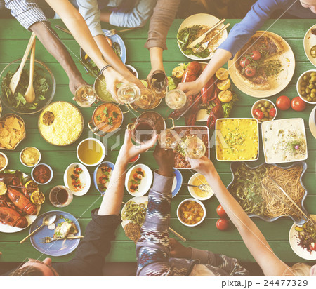 Friends Happiness Enjoying Dinning Eating Concept Friends Happiness Enjoying Dinning Eating Concept 24477329