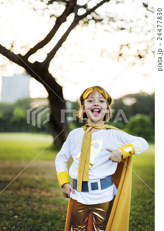 Superhero Girl Cute Happiness Fun Playful Concept 24477830