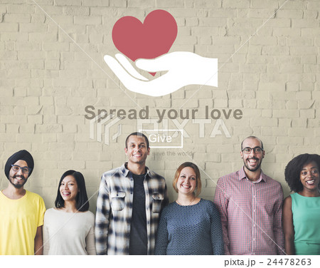 Spread Your Love Helping Hands Donate Concept 24478263