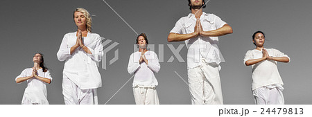 People Yoga Meditation Beach Nature Peaceful Concept People Yoga Meditation Beach Nature Peaceful Concept 24479813