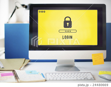 Lock Icon Password Protected Graphic Concept Lock Icon Password Protected Graphic Concept 24480669