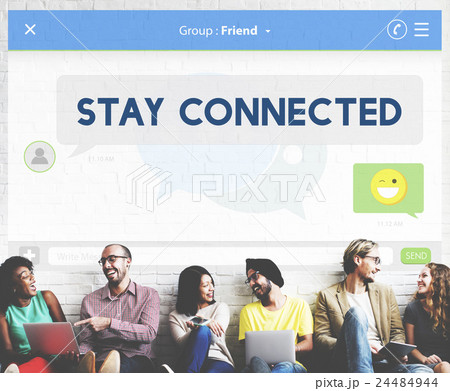 Social Media Stay Connected Concept Social Media Stay Connected Concept 24484944
