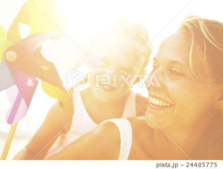 Mother and Son having fun on the beach Mother and Son having fun on the beach 24485775