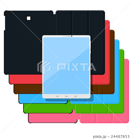 Set of colorful flat tablet pc cases. Black Set of colorful flat tablet pc cases. Black 24487653