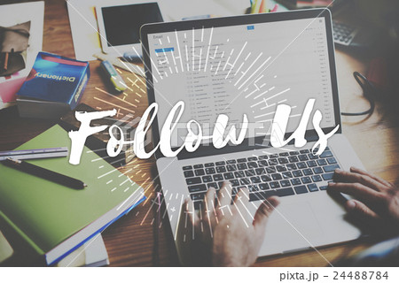 Follow Us Sharing Social Media Networking Internet Online Concept Follow Us Sharing Social Media Networking Internet Online Concept 24488784
