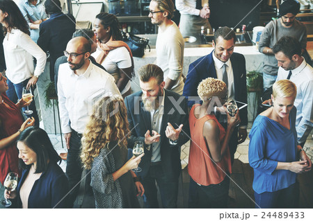 Business People Meeting Eating Discussion Cuisine Party Concept 24489433