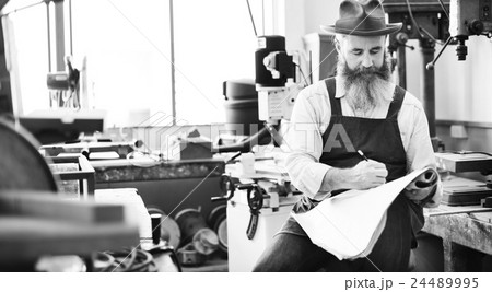 Carpenter Craftmanship Carpentry Handicraft Wooden Workshop Concept 24489995