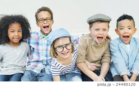 Kids Fun Children Playful Happiness Retro Togetherness Concept Kids Fun Children Playful Happiness Retro Togetherness Concept 24490120