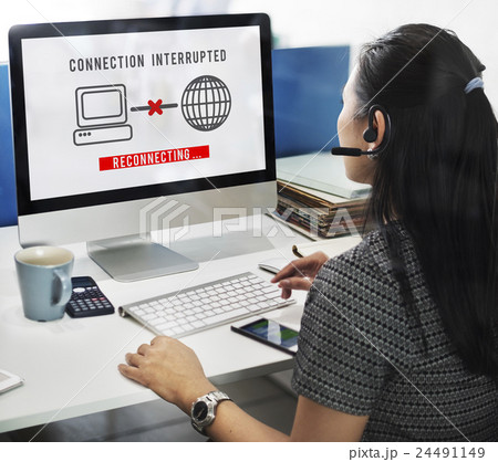 Interrupted Inaccessible Unavailable Disconnected Error Concept 24491149