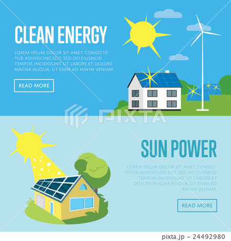 Clean energy and sun power vertical banners. 24492980
