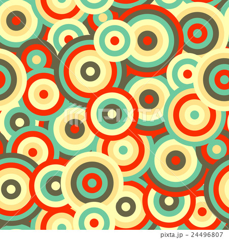 Circles in retro colours, seamless pattern 24496807