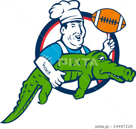 Chef Twirling Football Carry Alligator Circle  24497220
