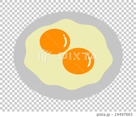Two fried eggs of yellow egg 24497663