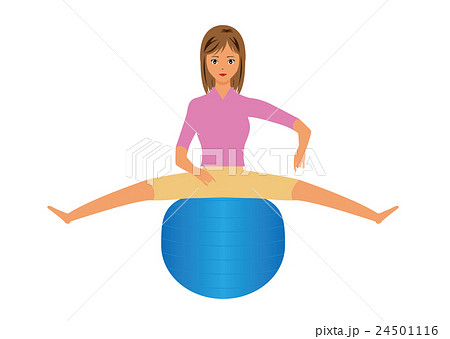 バランスボールに乗る女性 24501116