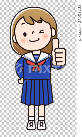 女子中学生-サムズアップ 24502232