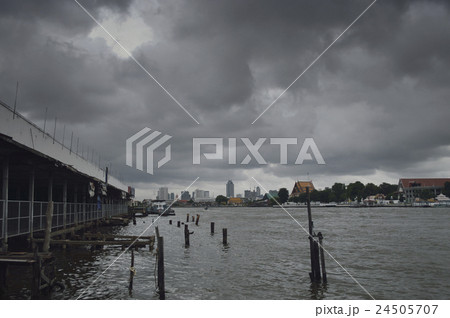 Moody Skies over riverbank 24505707