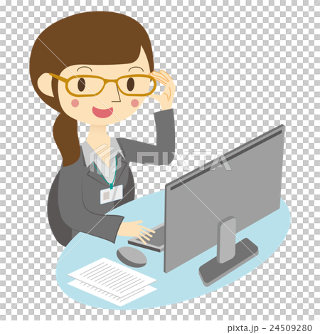 メガネをかけたオフィスの女性 24509280