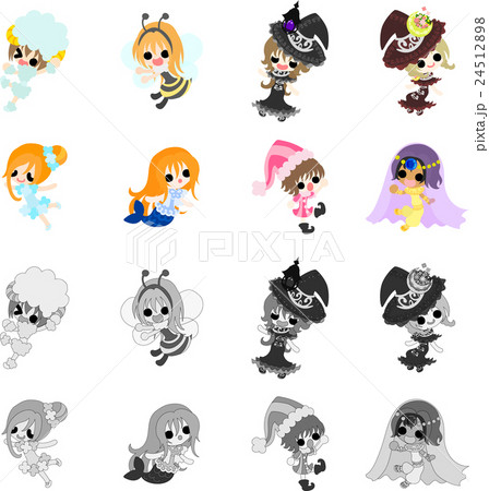 いろいろな童話のアイコンのイラスト素材