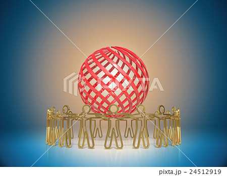 Circle of golden people standing around the globe. Circle of golden people standing around the globe. 24512919