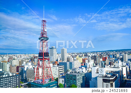 札幌の街並み 札幌テレビ塔の写真素材