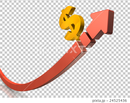 価格の高騰を表すアブストラクト3DCGイラスト 24525436