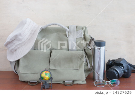 Lifestyle hiking  photo camera bag and thermos 24527629