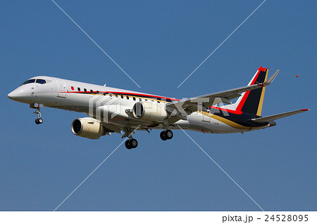空を背景に着陸進入する国産旅客機 空を背景に着陸進入する国産旅客機 24528095