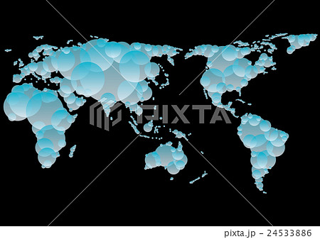 世界地図-サークル円グラデ-スカイブルー 24533886