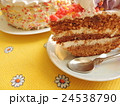 Sponge cake cut piece on a saucer. 24538790