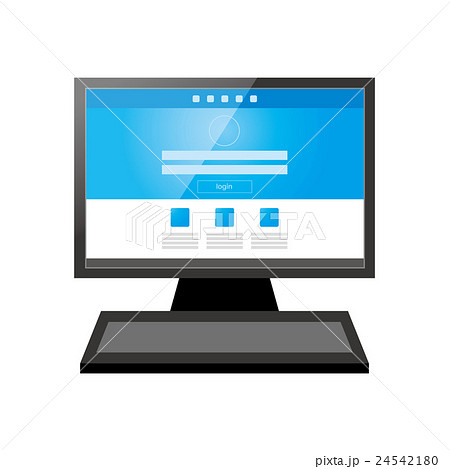 デスクトップpc ログイン画面のイラスト素材