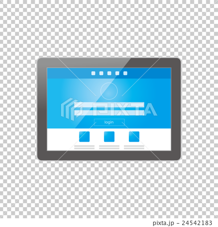 タブレット端末 ログイン画面のイラスト素材