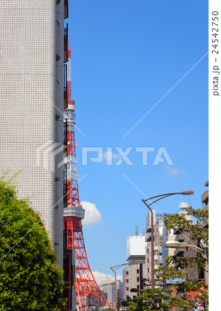 半分ビルに隠れた東京タワー 24542750